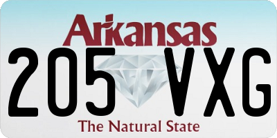 AR license plate 205VXG