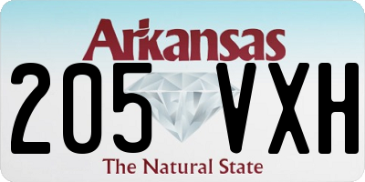 AR license plate 205VXH