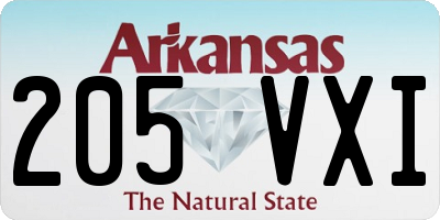 AR license plate 205VXI