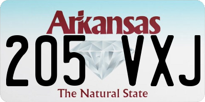 AR license plate 205VXJ