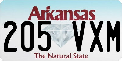 AR license plate 205VXM
