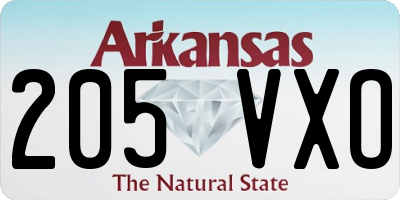 AR license plate 205VXO