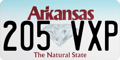 AR license plate 205VXP