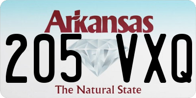 AR license plate 205VXQ