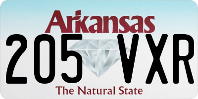 AR license plate 205VXR