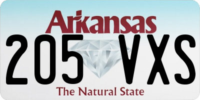 AR license plate 205VXS