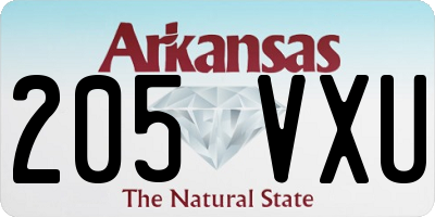 AR license plate 205VXU