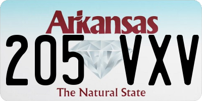 AR license plate 205VXV