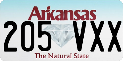 AR license plate 205VXX