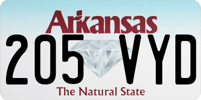 AR license plate 205VYD