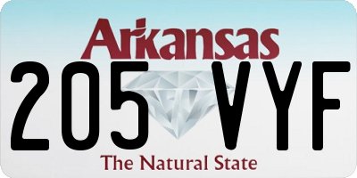 AR license plate 205VYF