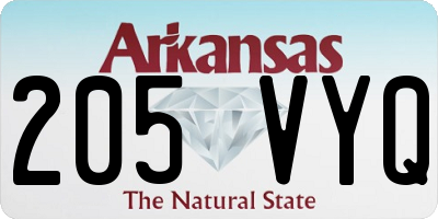 AR license plate 205VYQ