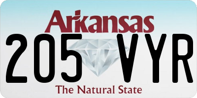 AR license plate 205VYR
