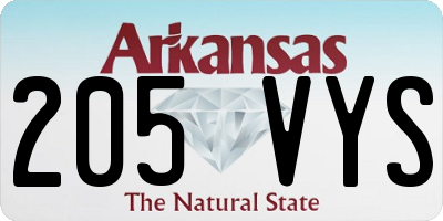 AR license plate 205VYS