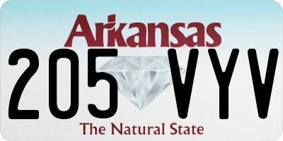 AR license plate 205VYV