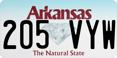 AR license plate 205VYW