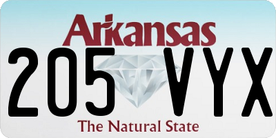 AR license plate 205VYX