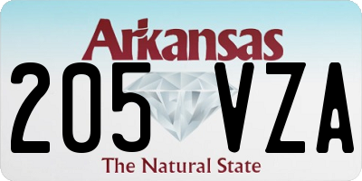 AR license plate 205VZA