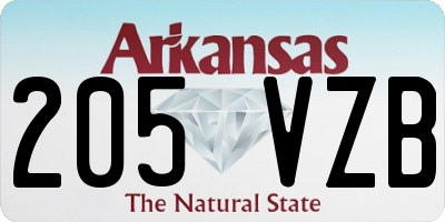 AR license plate 205VZB