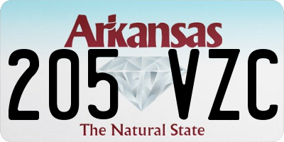 AR license plate 205VZC