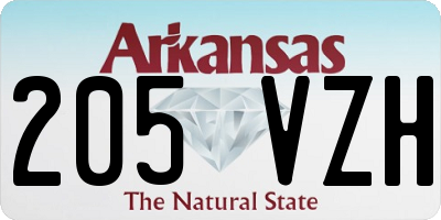 AR license plate 205VZH