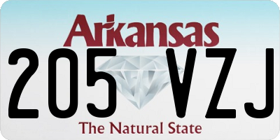 AR license plate 205VZJ