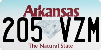 AR license plate 205VZM