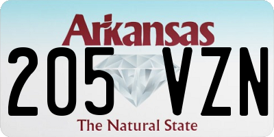 AR license plate 205VZN