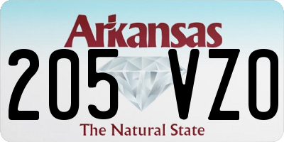 AR license plate 205VZO