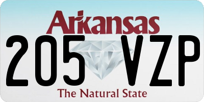AR license plate 205VZP
