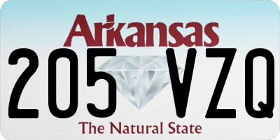 AR license plate 205VZQ