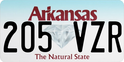 AR license plate 205VZR