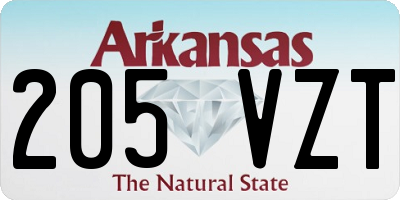 AR license plate 205VZT