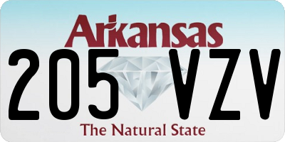 AR license plate 205VZV