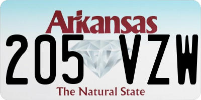 AR license plate 205VZW