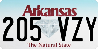 AR license plate 205VZY
