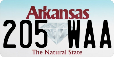 AR license plate 205WAA