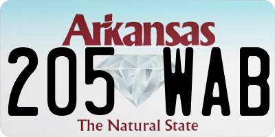 AR license plate 205WAB