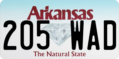 AR license plate 205WAD