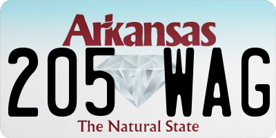 AR license plate 205WAG