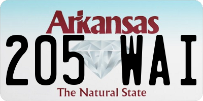 AR license plate 205WAI