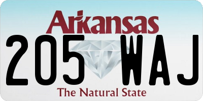 AR license plate 205WAJ