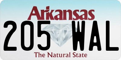 AR license plate 205WAL
