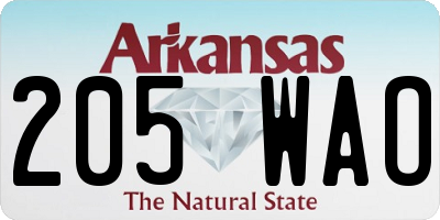AR license plate 205WAO