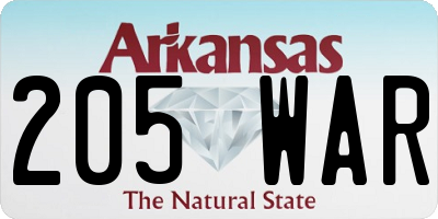 AR license plate 205WAR