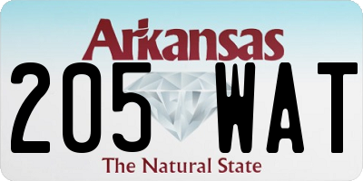 AR license plate 205WAT