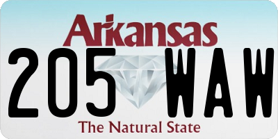 AR license plate 205WAW