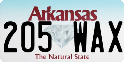 AR license plate 205WAX
