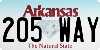 AR license plate 205WAY