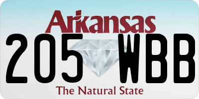 AR license plate 205WBB